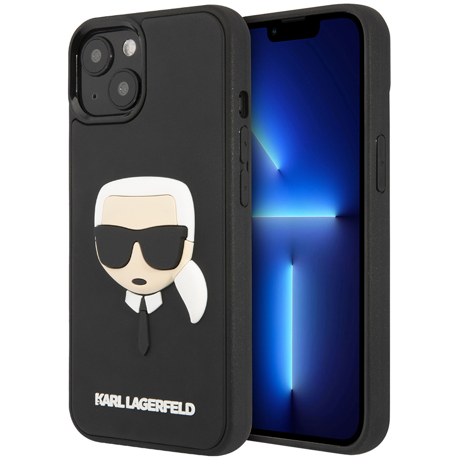 Купить Чехол LAGERFELD 3D RUBBER with KARL LAGERFELD Чёрный для iPhone 13  KLHCP13MKH3DBK для iPhone 6.1